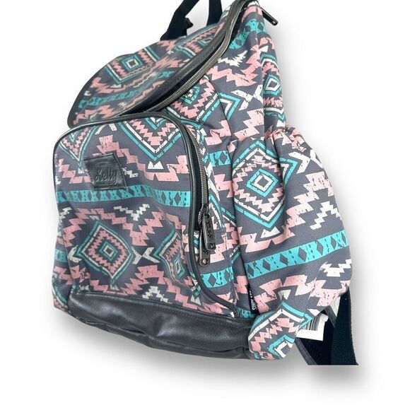 Kelty Built Women's Aztec Print Multipocketed Backpack Blue Pink Southwestern - Picture 2 of 16